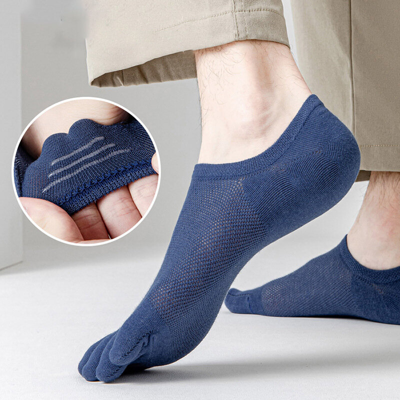 3 пары, мужские Модные поглощающие пот носки с открытым носком