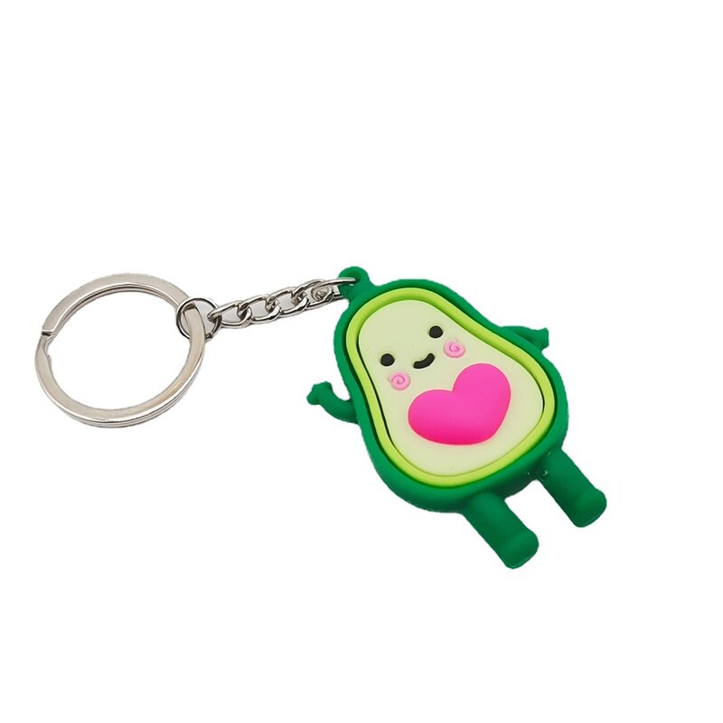 1pc Cartoon Avocado Key Chain Doll Key Ring Gift for Women Girls Bag Pendant Figure Charms Key Chains Jewelry Silicone Keychain