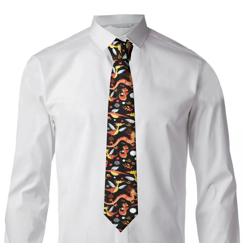 Corbata de punta de flecha informal para hombres, corbata delgada de dragón divertida, accesorios para hombres, corbata Formal de fiesta simple