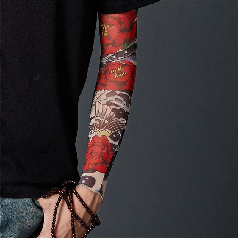 Zewnętrzne rękawy chłodzące przeciwsłoneczne ochronna Uv oddychające rękawy z tatuażami do wędkowania na rowerze
