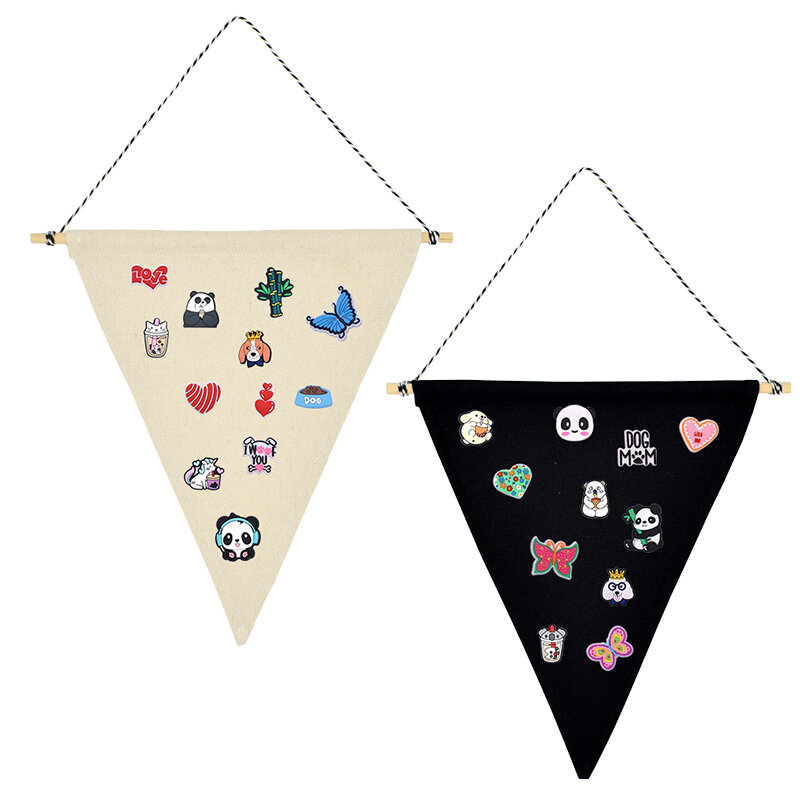 Brooch Display Stand Pin Badge Collection Storage Holder Enamel Badge Storage Display Wall Hanging Triangle Flag Hanging Cloth