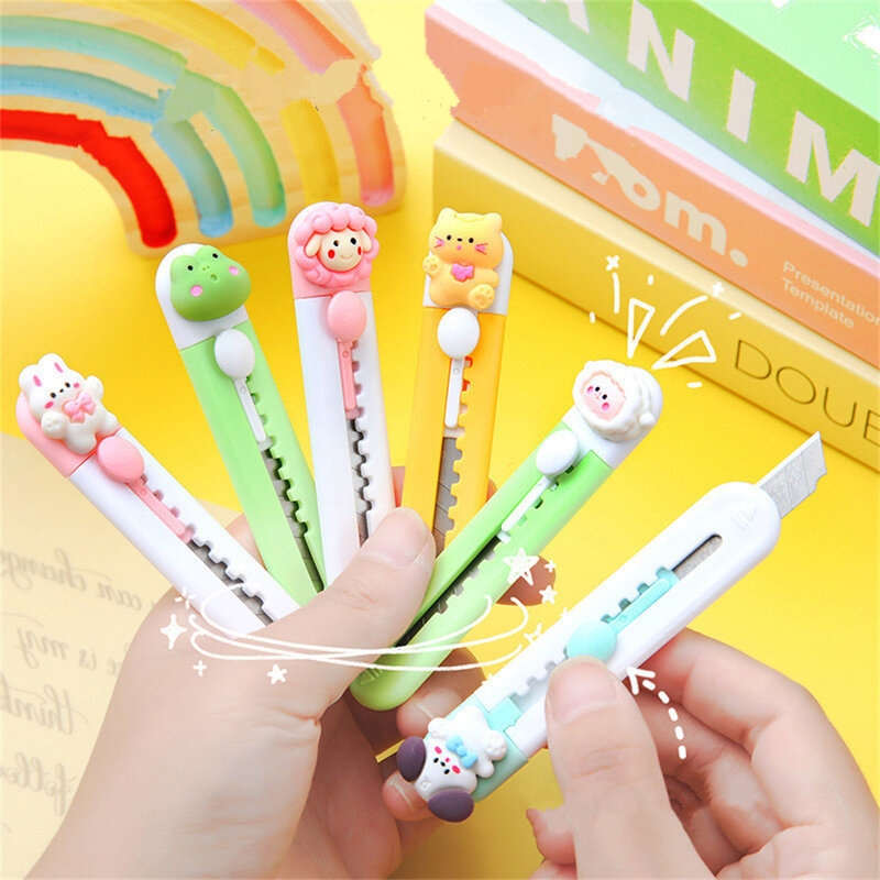 Cute Mini Utility Knife Retractable Portable Letter Opener Kawaii Home Office School Student Art Stationery Cutting Supplies
