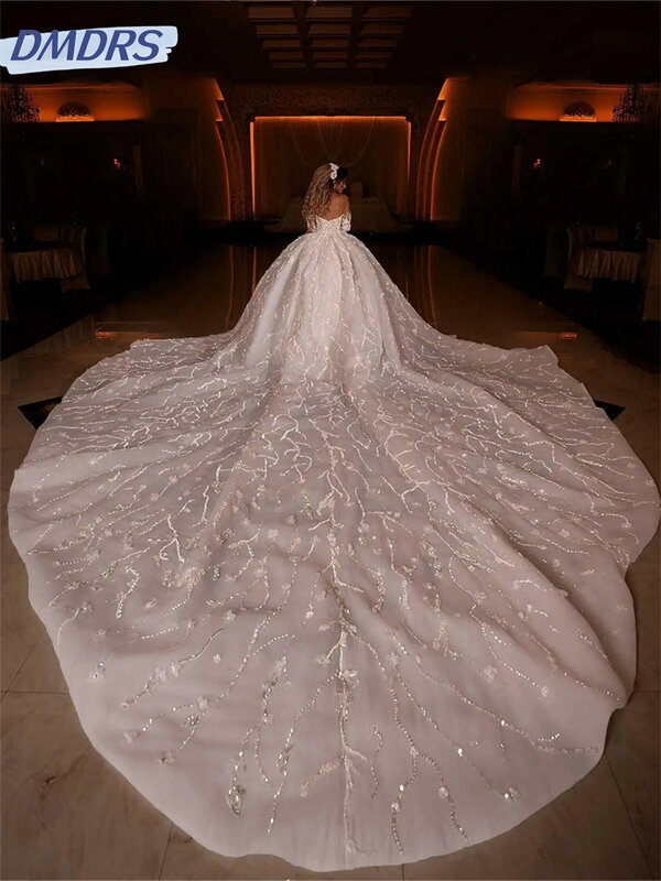 Очаровательное свадебное платье без бретелек 2024 элегантное бальное платье без рукавов роскошное женское платье мечты Robe De Mariee