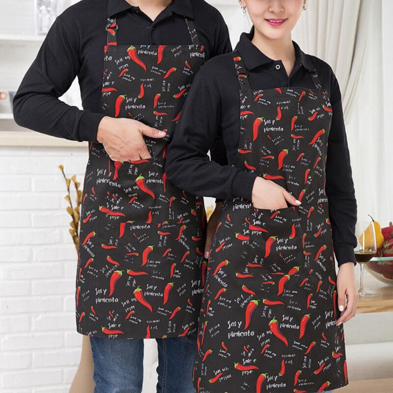 Comfortable Thin Kitchen Aprons for Woman Men Chef Work Apron for Grill Restaurant Bar Shop Cafes Kitchen Cook Aprons