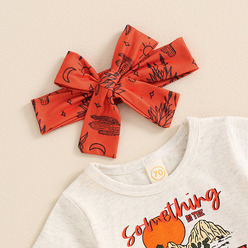 Baby Girl Western Outfits Letter Print Short Sleeve Tassel Tops Frill Trim Shorts Headband Toddler 2 Piece Set