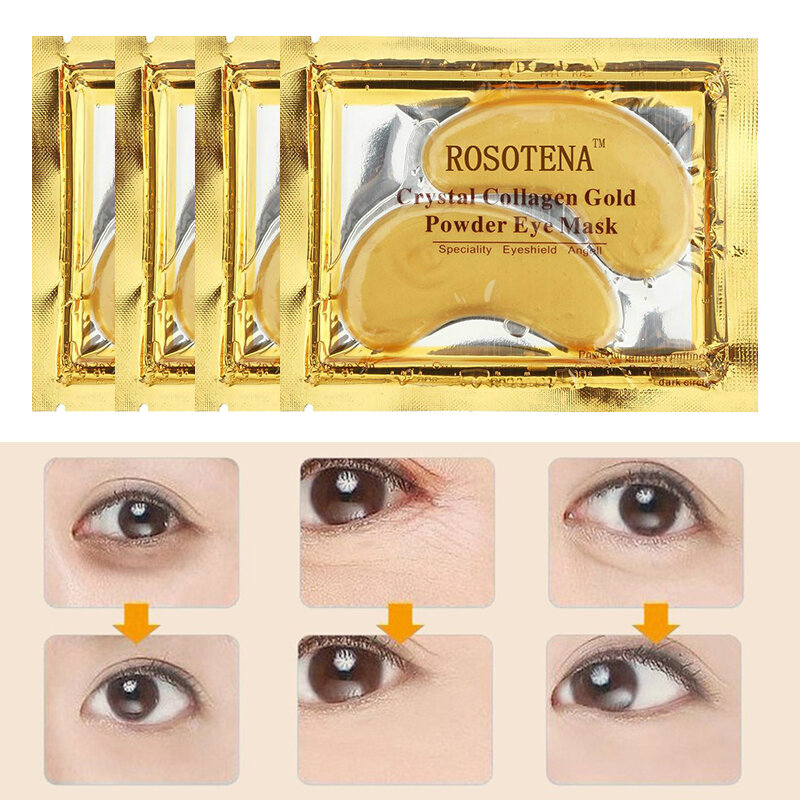 Masker Mata Anti Penuaan, 1/2/3 buah masker mata emas mengurangi keriput melembabkan bantalan tidur perawatan kulit