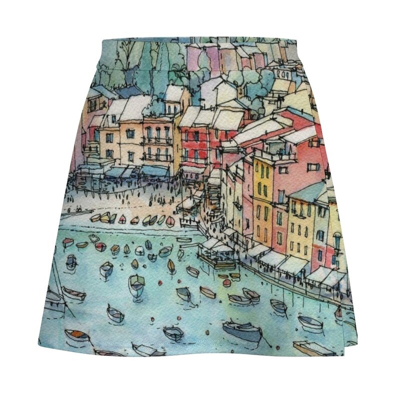 Portofino-minifalda italiana para mujer, vestidos de noche