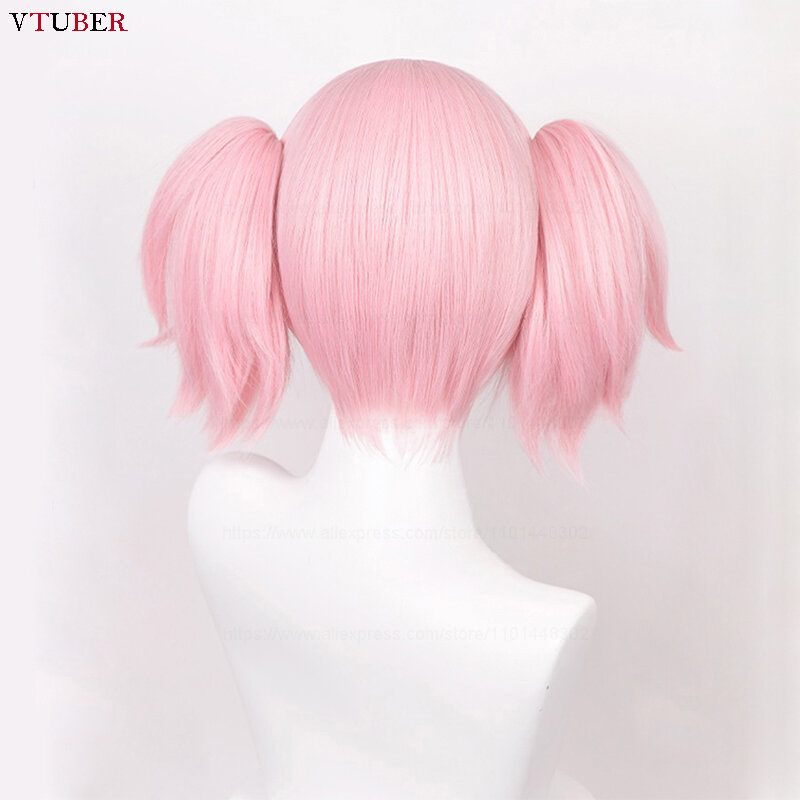 Женский парик для косплея, термостойкие розовые волосы с коротким зажимом, 30 см, с шапочкой