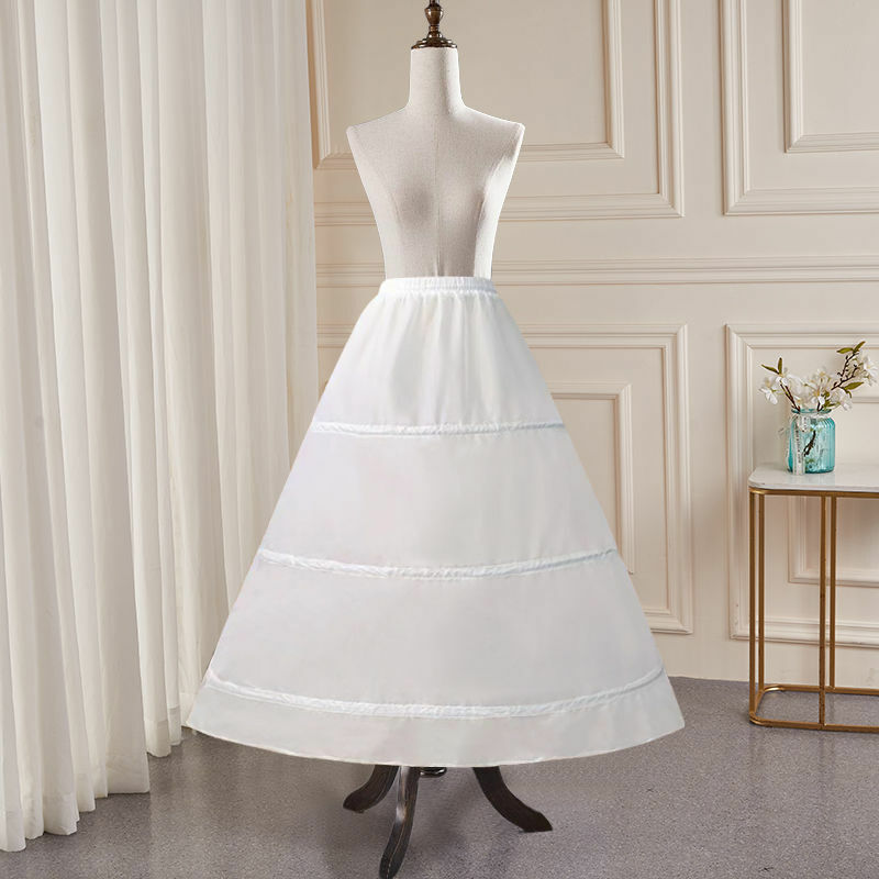 Branco casamento vestido anágua, Underskirt Deslizamento, 3-Hook anágua nupcial, acessórios do casamento, em estoque, de alta qualidade, Plus Size