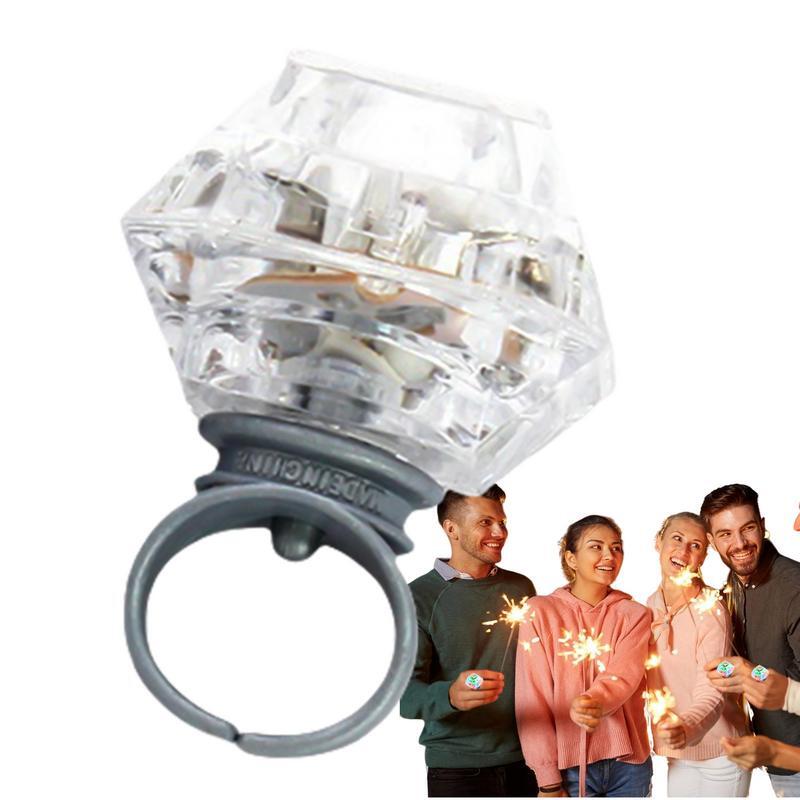 Cincin bercahaya LED portabel mainan kedip lampu bersinar anak-anak perhiasan cincin LED pesta bantuan cincin Bling kecil mainan menyala menyenangkan
