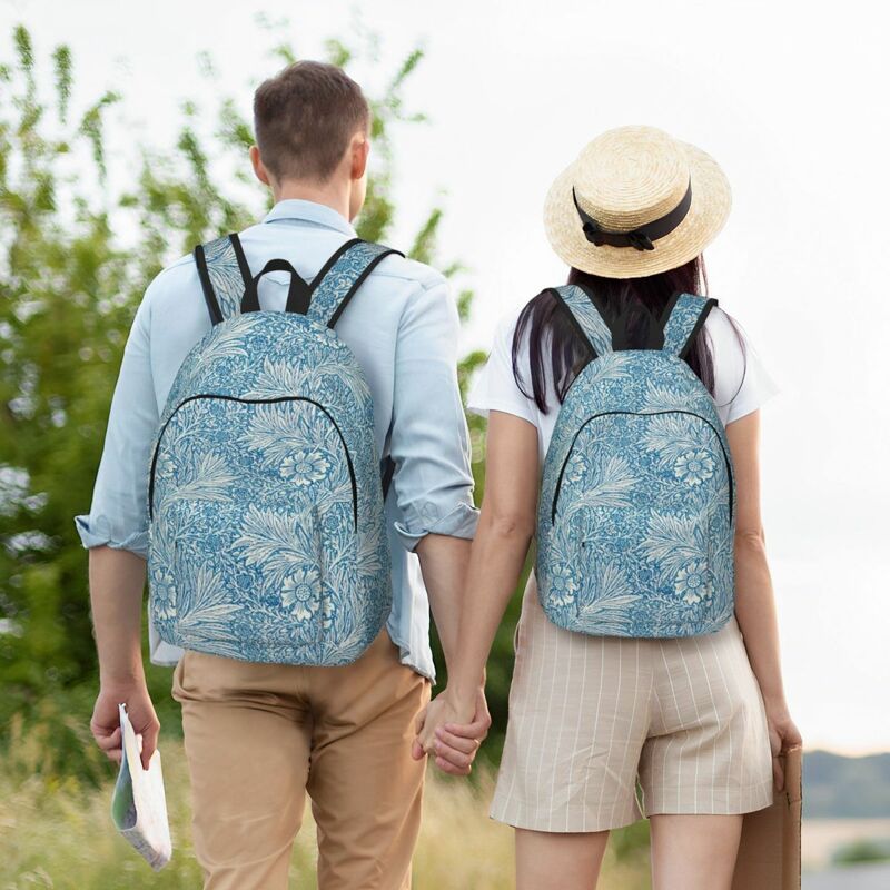 Marigold William Morris mochila infantil, mochila escolar para meninos e meninas, mochila de lona floral para pré-escolar, bolsa de viagem do jardim de infância