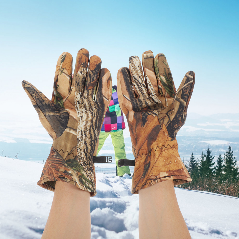 Женские лыжные перчатки для верховой езды, лыжные камуфляжные перчатки для охоты, для мужчин, Молодежные камуфляжные шерстяные легкие перчатки для стрельбы, для мальчиков, для стрельбы из лука, уличное снаряжение