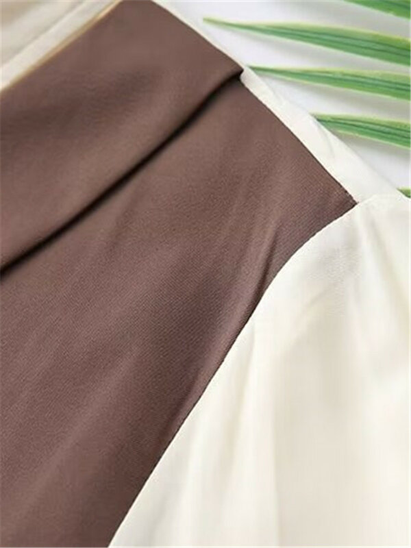 Camisa de um único peito assimétrica de mangas compridas de mulheres, top acolchoado, roupas plus size, 2 peças falsas, primavera e outono