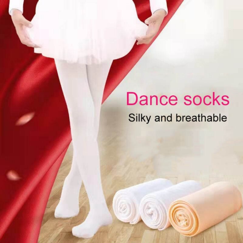 Legging nilon untuk anak perempuan, celana ketat balet, Legging nilon untuk anak perempuan, Pantyhose balet, stoking balet tanpa kelim