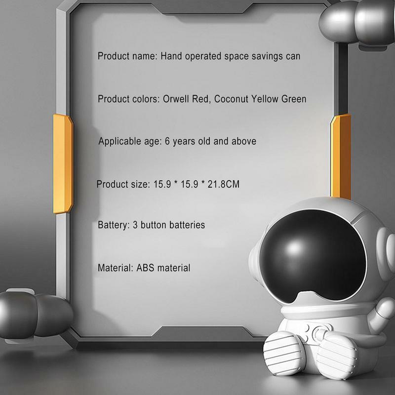 Manovella astronauta razzo salvadanaio moneta cassa con luce notturna Design carino Spaceman decorazioni per la casa giocattoli regalo scrivania accessori