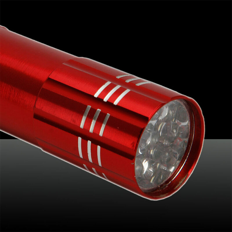 ミニ9 led uv懐中電灯強力なポータブルキャンプトーチ超高輝度フラッシュライトランプUV395速乾性のマニキュアツール