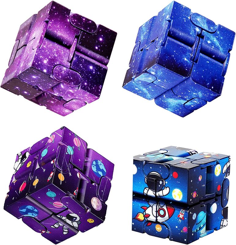 인피니티 매직 큐브 별이 빛나는 하늘 사각형 퍼즐 장난감, 네 모서리 미로 장난감, 어린이 성인 감압 편안한 핸드 헬드 ADD
