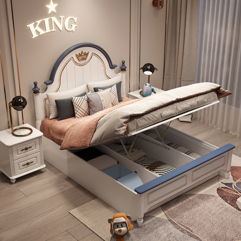 Luksusowe nowoczesne łóżko dziecięce eleganckie ładne pocieszyciel łóżko na poddaszu zagłówki willa Camas De Dormitorio Queen zestaw mebli do sypialni