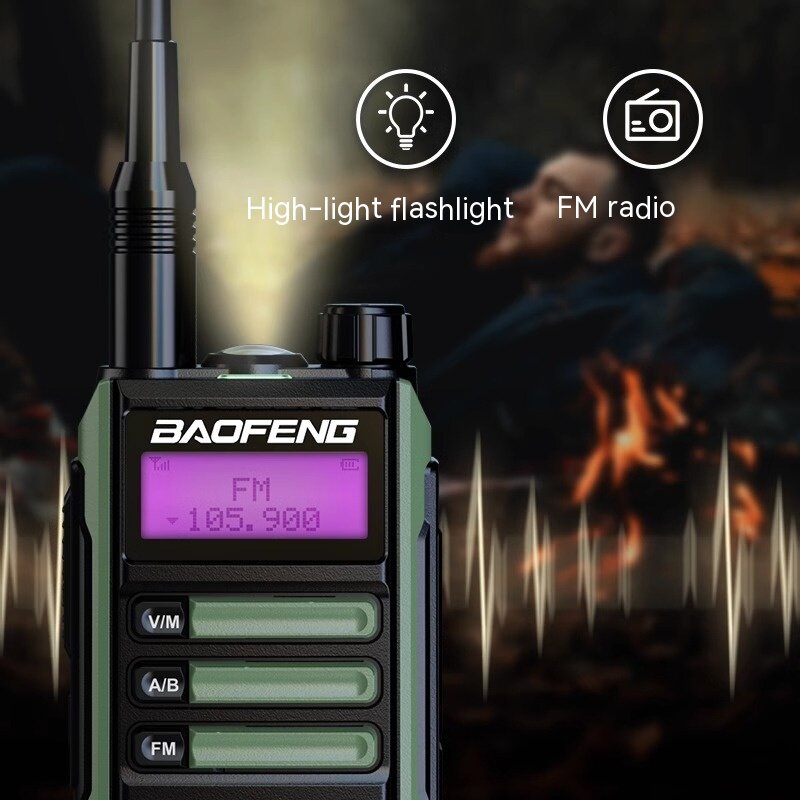 วิทยุสื่อสารสองทาง Baofeng UV16วอล์คกี้ทอล์คกี้สามคลื่นเครื่องชาร์จแฮมกันน้ำ VHF UHF แบบระยะไกลชนิด C วิทยุพกพา