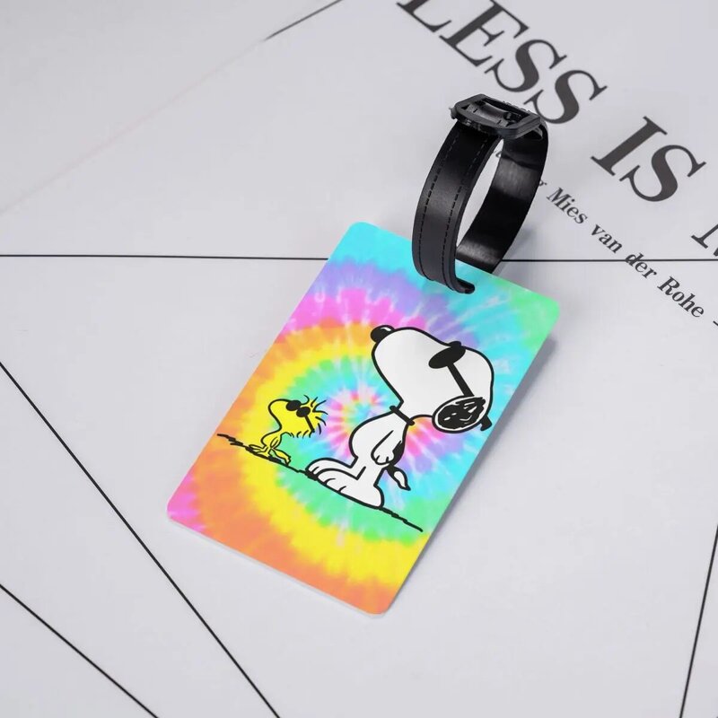 Custom Cute Cartoon Snoopy Luggage Tag for Suitcases Fashion Baggage Tags Privacy Cover ID Label