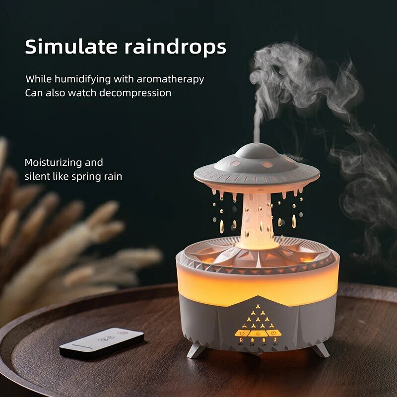 UFO-humidificador de aire con forma de gota de agua, difusor de Aroma de aceites esenciales para aromaterapia, fabricante de niebla para el hogar D