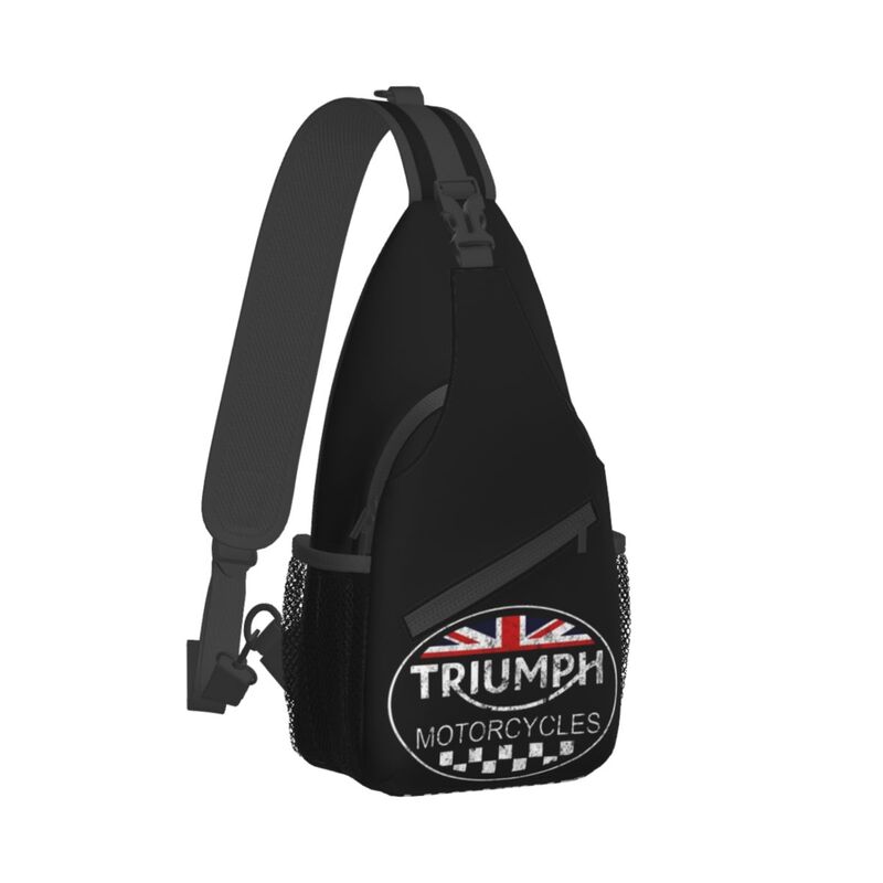 TRIUMPHS 오토바이 소형 슬링백, 가슴 크로스바디 숄더 배낭, 야외 하이킹 데이팩, 남녀공용 가방