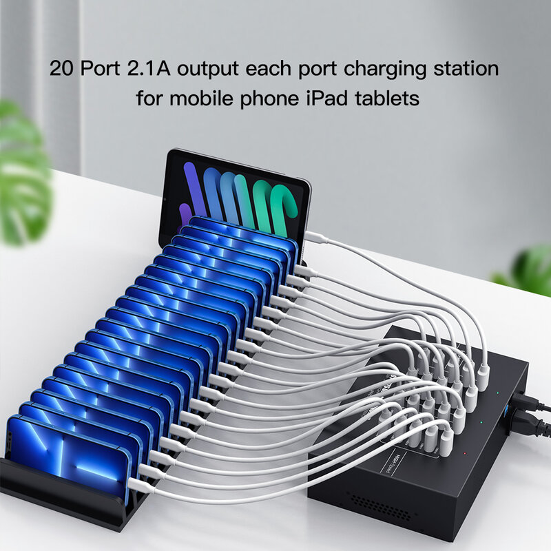 Sipolar A-223 Industrie qualität 20 Port USB 3,0 Hub 2a Ausgang Ladestation für iPhone iPad Samsung Huawei Ladebox Wagen