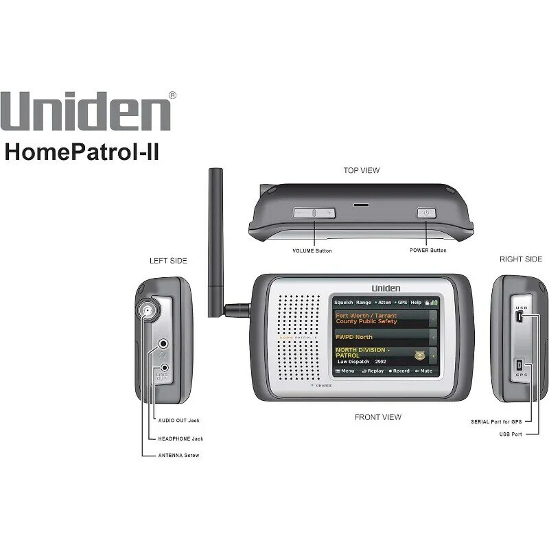 Uniden ماسح ضوئي بشاشة لمس ملونة مع Trunktracker V ، S ، A ، M ، E ، APCO P25 ، تنبيهات الطوارئ ، الأغطية ، الولايات المتحدة الأمريكية وكندا