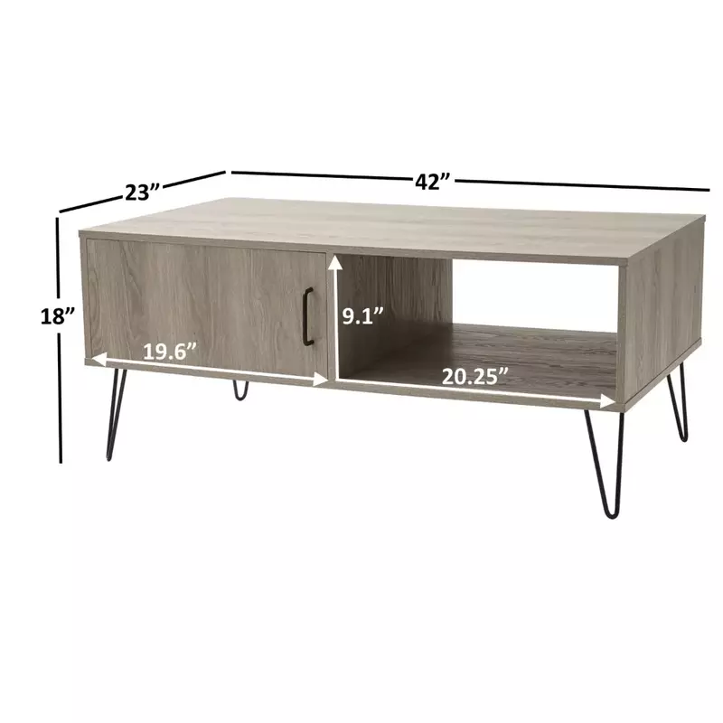 Mainstays Modern Hairpin Rectangle Coffee Table, Gray