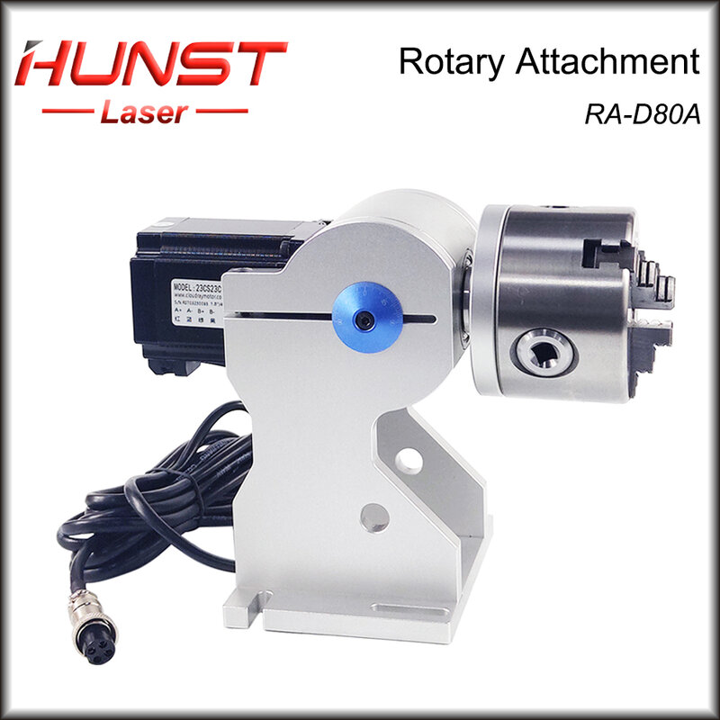 Hunst Rotary Attachment D80 dispositivo rotante con mandrino a 3 griffe, può scegliere il Driver DM5042 per la macchina per marcatura Laser UV CO2 e fibra