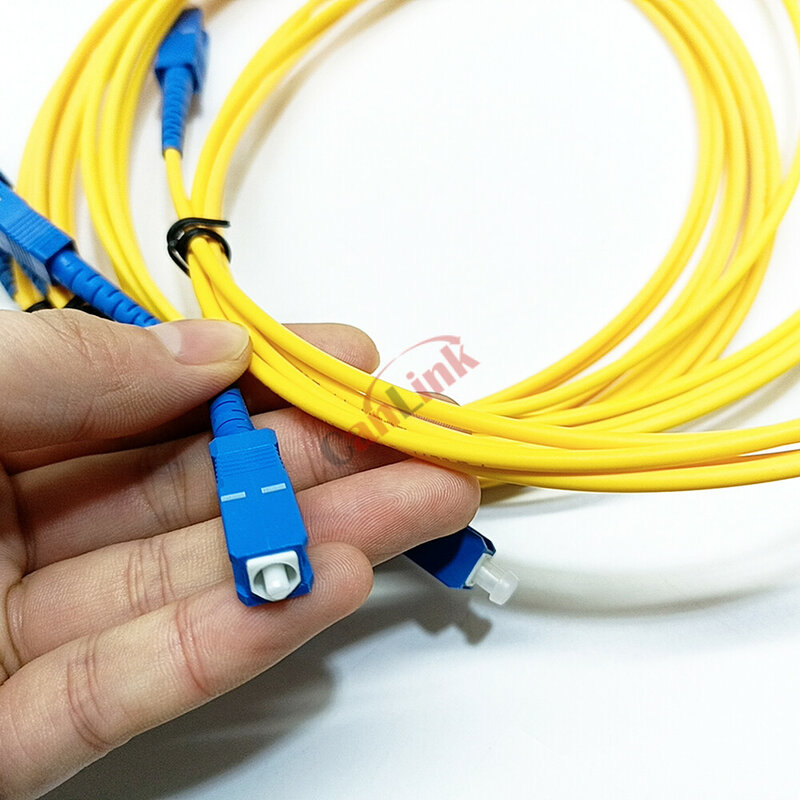 10 buah/lot SC UPC kabel Patch optik mode tunggal Simplex 2.0/3.0mm SM kabel Jumper kabel Patch serat optik bengkok insensitif
