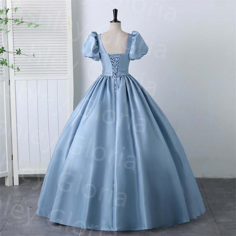 Ashley Gloria Satin Party Dress Sweet Quinceanera Dresses Short Puff Sleeve Ball Gown Classic Prom Dress Formal Homecoming Gown