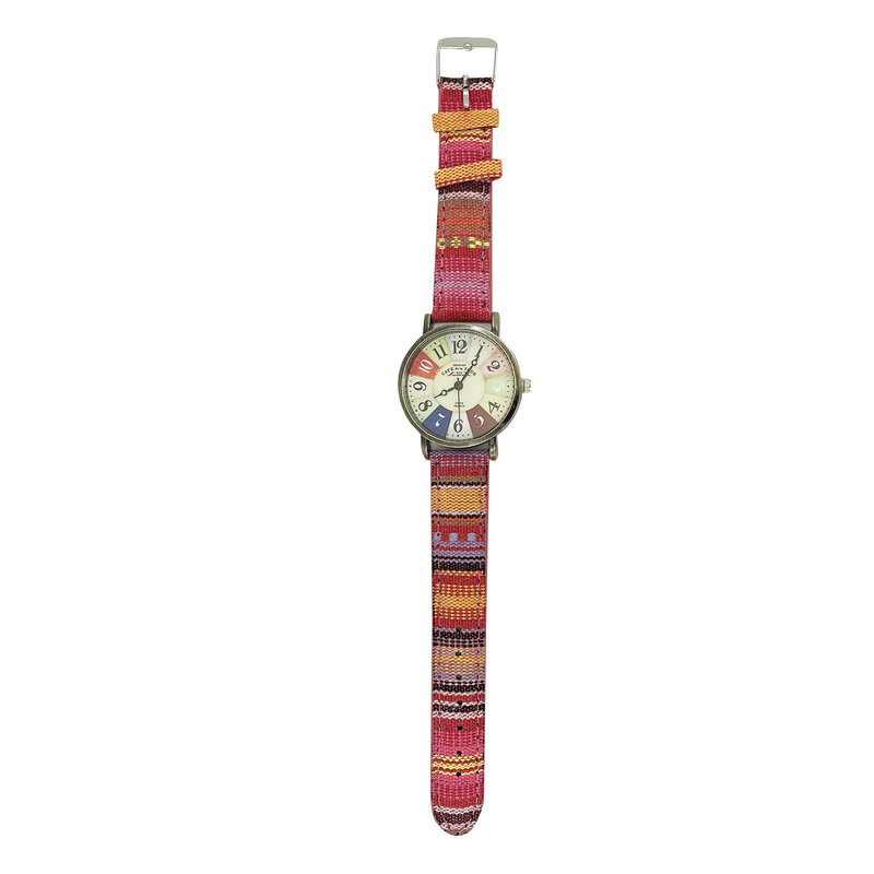 Jam tangan untuk wanita dengan warna-warni pola pelangi