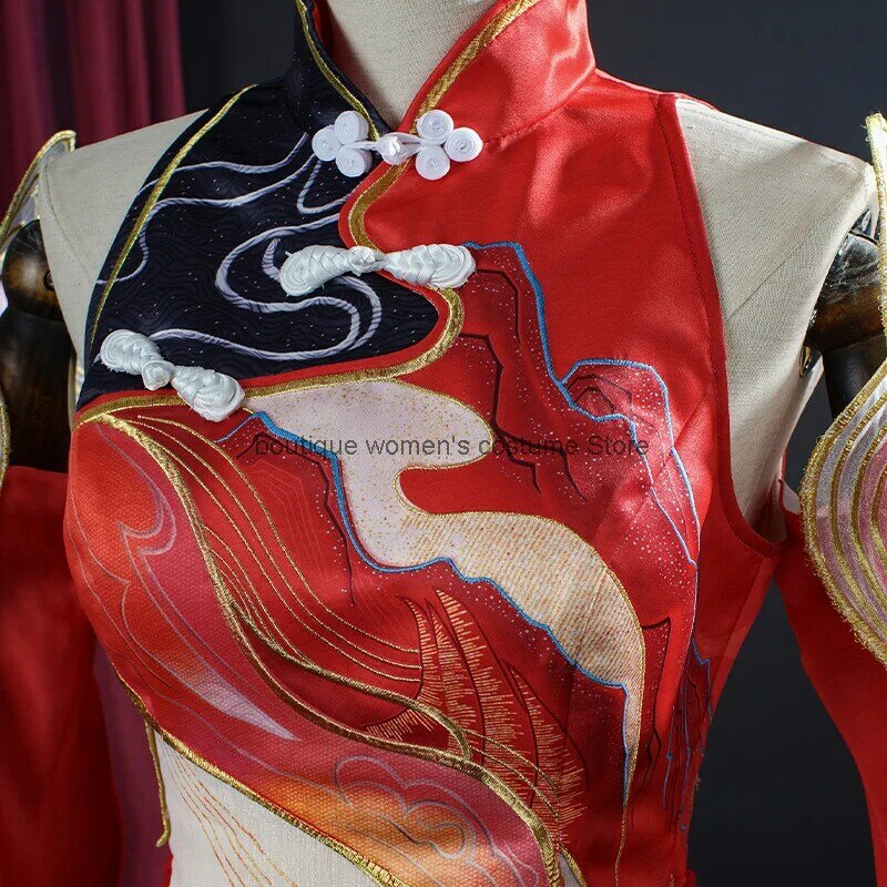 Naraka: Blade point Cosplay Kostüm Yongjie Wujian cos Shen Miao Yongchun Neujahr Qipao Cosplay Spiel Anzug Frauen chinesischen Stil