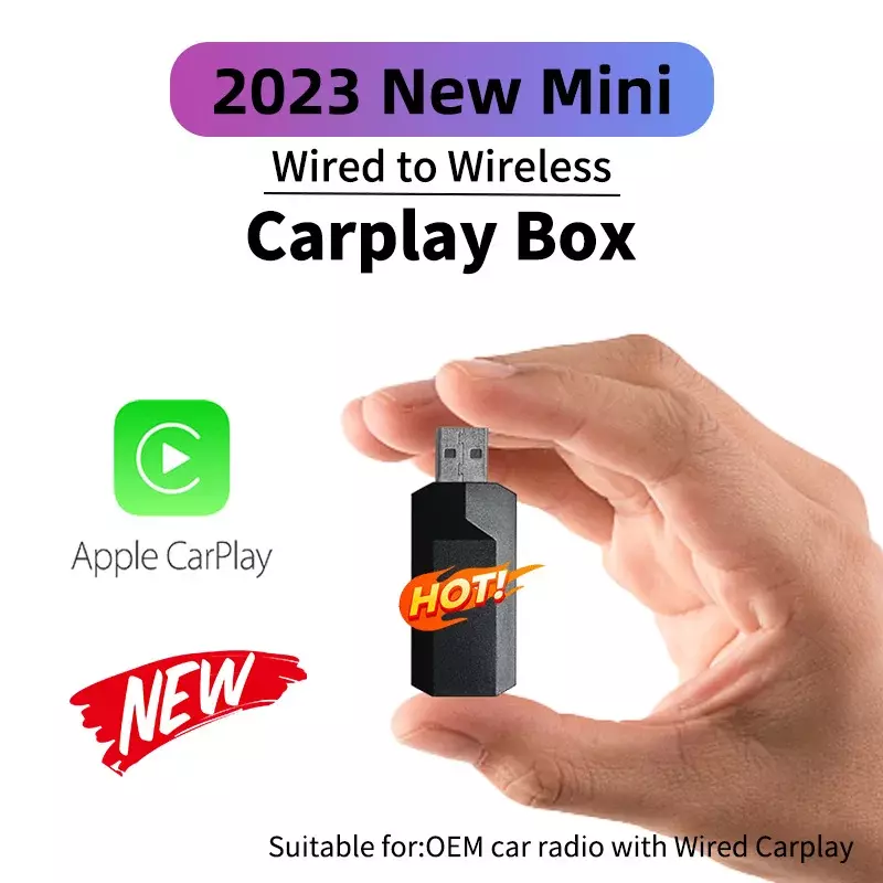 Mini caja de IA para coche, Carplay adaptador inalámbrico para Apple, OEM, con cable, CarPlay inalámbrico, Dongle USB, Plug and Play, Playaibox