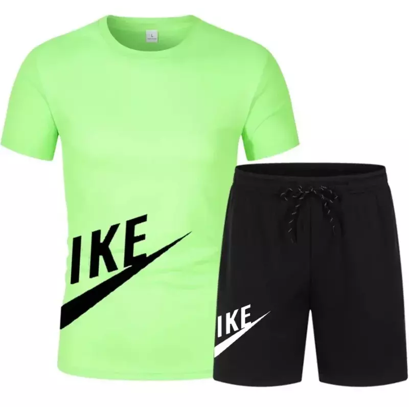Conjunto deportivo de verano para hombre, camiseta de manga corta y pantalones cortos, a la moda, 2 conjuntos, novedad de 2024
