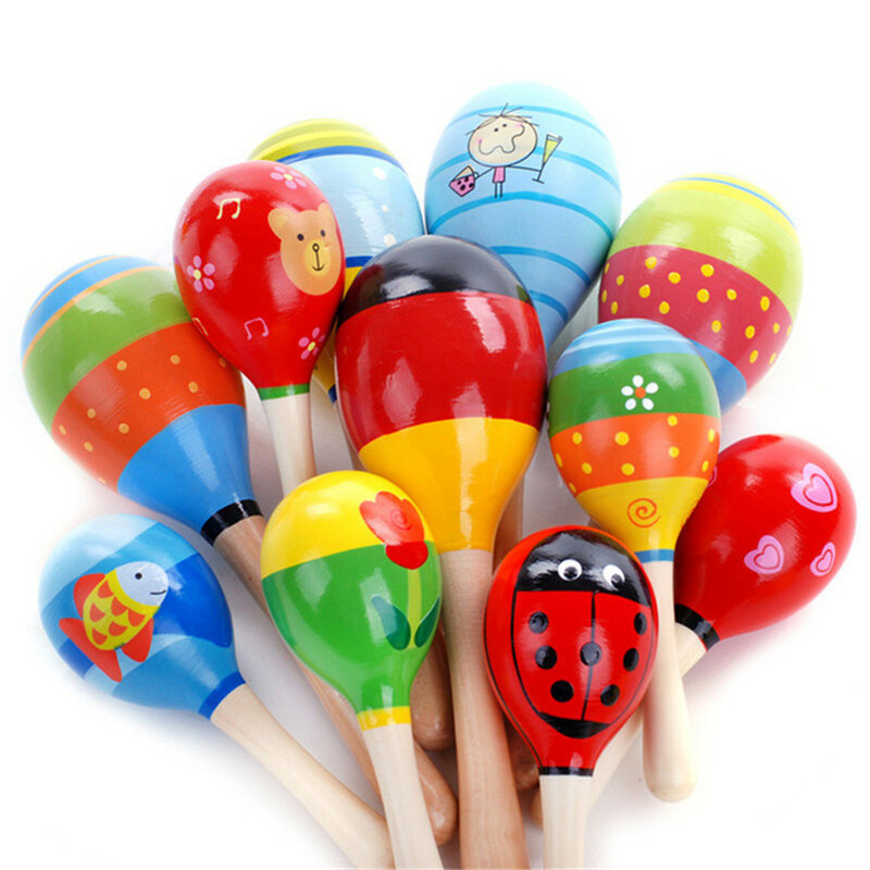Цветные деревянные младенцы, детский музыкальный инструмент для раннего развития, погремушка-шейкер вечерние, подарок для детей, игрушки для малышей, 1 шт.