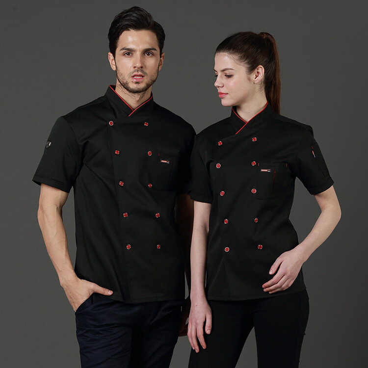 Униформа шеф-повара, пищевая служба, рабочая одежда для ресторана и кухни, женские и мужские двубортные пиджаки с коротким рукавом, униформа для инструментов