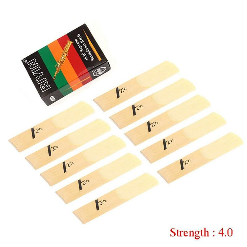 10pcs Saxophone Reed Set Bb Tone with Strength 1.5/2.0/2.5/3.0/3.5/4.0 for Soprano Sax Reed Dropship