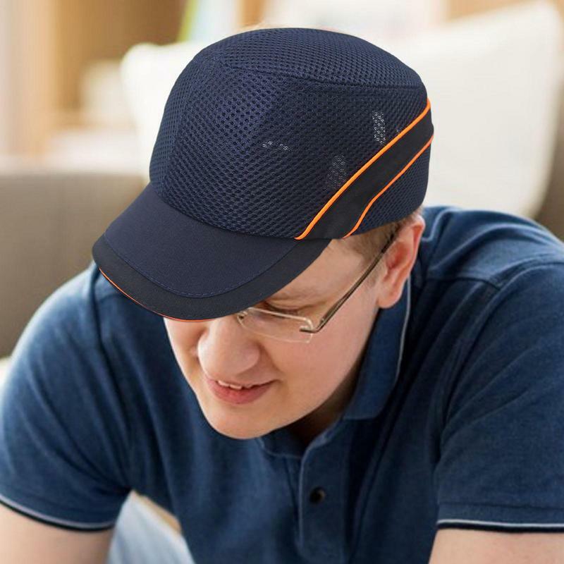 Czapki dla mężczyzn do baseballu oddychające kaski rowerowe czapki ochronne z wewnętrzną linką antykolizyjną regulowana do rozmiaru głowy obwodzie