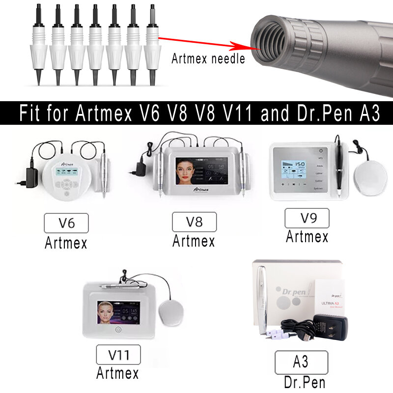 إبر Artmex لآلة Artmex V3 V6 V8 V9 V11 Dr. Pen A3 PMU خرطوشة إبرة الوشم الحاجبين خط العين الشفاه L1 R3 F3 F5 R5 F7