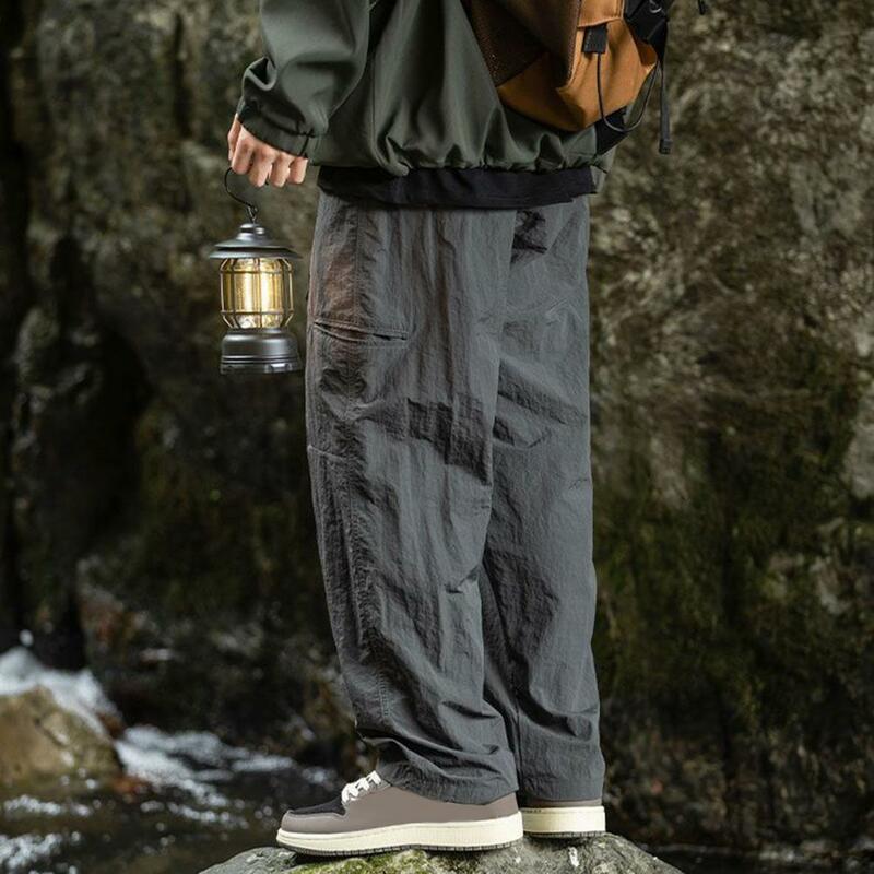 Pantalones Cargo a prueba de viento de secado rápido para hombres, bolsillos laterales dobles, actividades al aire libre, aventuras de escalada
