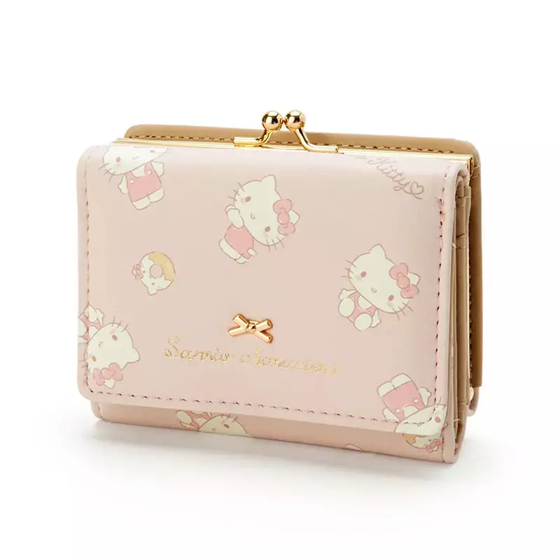 Кошелек Hello Kitty женский короткий/длинный, милая Повседневная сумочка из искусственной кожи, портмоне для мелочи, складной клатч