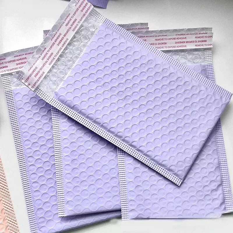 Tas kantong gelembung surat ukuran besar 20 buah tas kemasan ungu penyegelan diri diisi amplop kemasan pengiriman perlindungan anti-jatuh