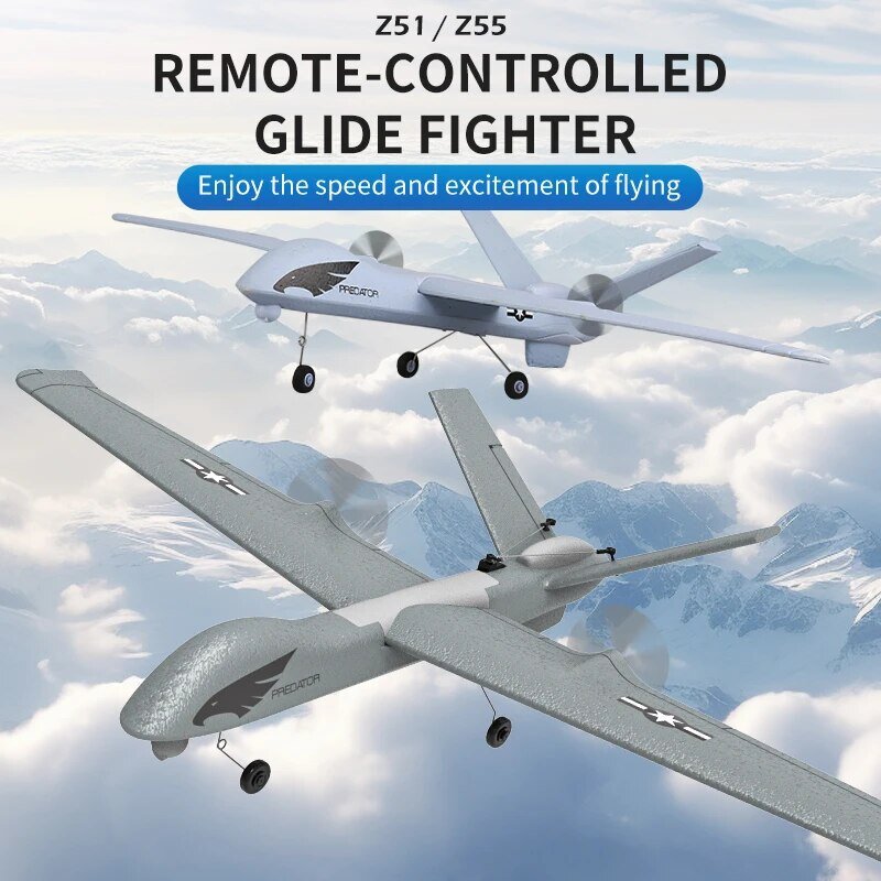 Z51 Predator RC szybowiec 2.4G 2CH do ręcznego rzucania piankowy samolot z lekko zamocowaną rozpiętością skrzydeł 660MM zabawki bojowe dla chłopców dzieci