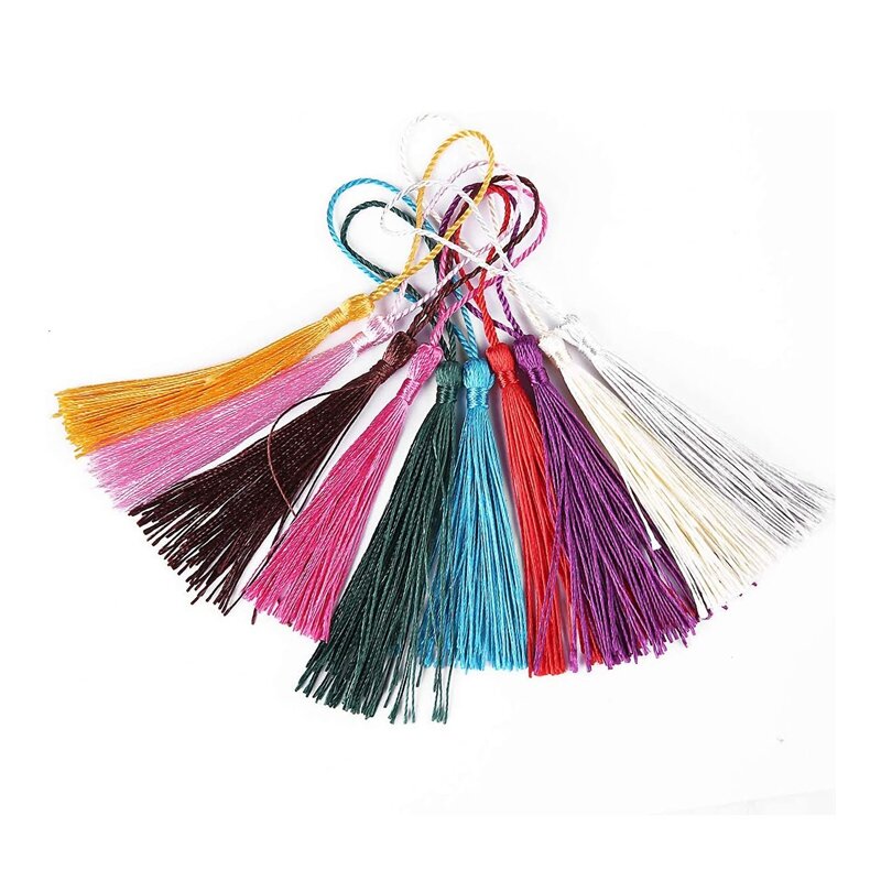 48 Pcs Paper Bookmarks Blank Cardstock Book Marks With Colorful Tassels For DIY Gifts Tags Make Your Own Bookmark
