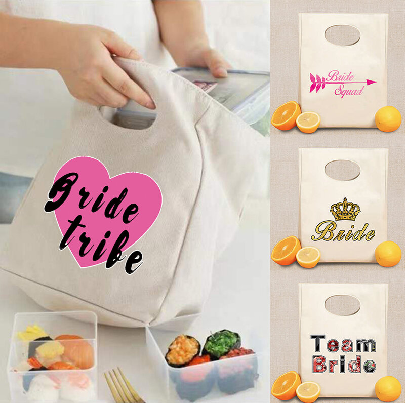 Lunch Bag Cooler Tote Portable Insulated Box Bride Element Printed Thermal Cold Food Container Picnic Travel Lunchbox Handbag