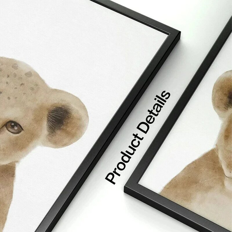 사자 기린 얼룩말 코끼리 사슴, 보육원 동물 벽 아트 캔버스 페인팅, 북유럽 포스터 및 인쇄 사진, 아기 아이 방 장식