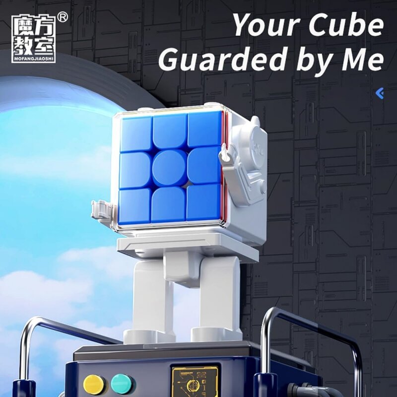 MoFangJiaoyi Meilong-لغز مكعب اللاصق مع صندوق عرض روبوت ، مكعب اللاصق المكعب ، الفصول الدراسية على نحو سلس سريع ، 2 × 2 ، MoYu