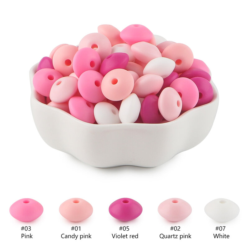 Sunrony 50/100pcs 12mm Silicone Lentil Beads For Jewelry Making Abacus Beads DIY Necklace Bracelets Jewelry Accessories